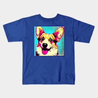 Happy Corgi Pop Art Kids T-Shirt